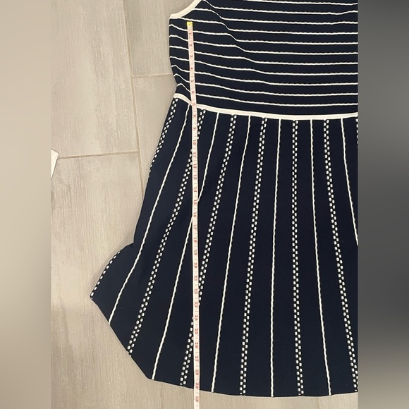 TOMMY HILFIGER Navy White Striped Fit & Flare Knitted Cotton Blend Dress Plus 1X - Picture 7 of 7